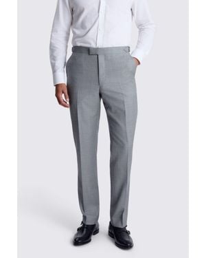 Barberis Italian Tailored Fit Sharkskin Suit Trousers - Blue