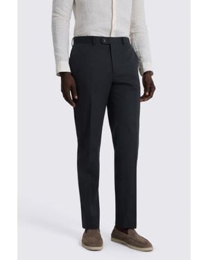 Moss Slim Fit Cotton Trouser - Black