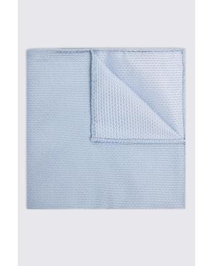 Silk semi plain Sky Silk Semi-Plain Pocket Square - Blue