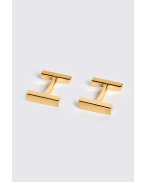 Moss Brushed Bar Cufflink - Metallic