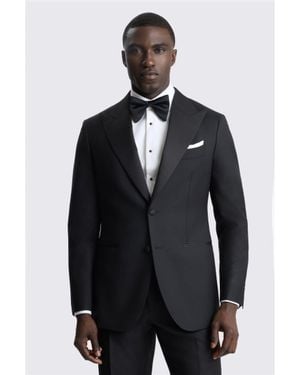 Barberis Italian Tailored Fit Twill Tuxedo Suit Suit Jacket - Black