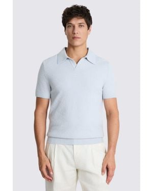 Moss Light Bouclé Skipper Polo Shirt - White