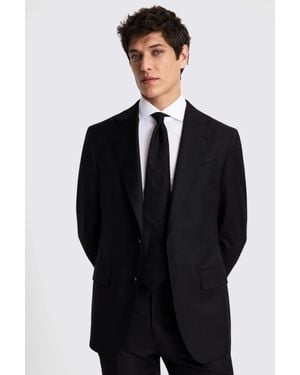 Barberis Italian Tailored Fit Twill Suit Jacket - Black