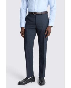 Moss Tailored Fit Dark Puppytooth Trousers - Blue