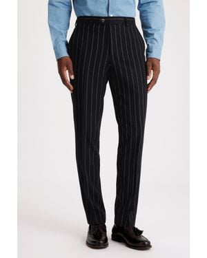 Moss Tailored Fit Stripe Trousers - Blue