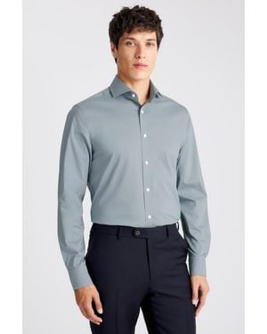 Moss Tailored Fit Mid Stretch Shirt - Blue