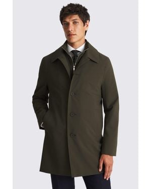 Moss Dark Khaki Raincoat With Removable Insert - Green