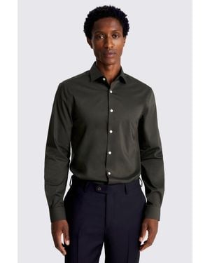 Moss Slim Fit Stretch Shirt - Black