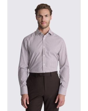 Moss Tailored Fit Stripe Non Iron Shirt - Purple