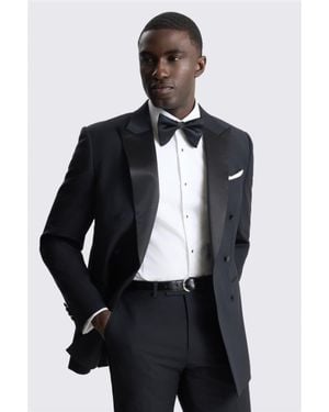 Moss Tailored Fit Peak Lapel Performance Tuxedo Suit Suit Jacket - Black