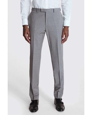 Moss Tailored Fit Light Marl Performance Trousers - Grey