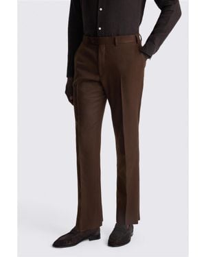 Barberis Tailored Fit Chestnut Flannel Trouser - Black