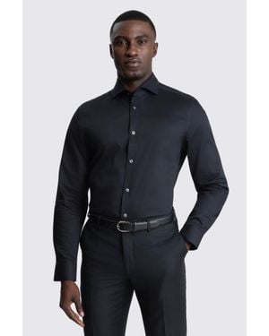 Moss Tailored Fit Twill Shirt - Blue