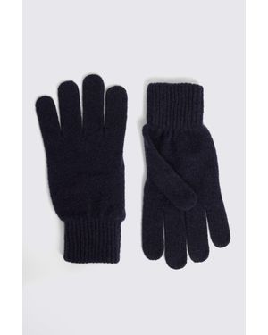 Moss Cashmere Blend Gloves - Blue