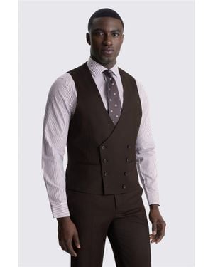Moss Perfomance Tailored Twill Waistcoat - Brown