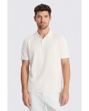 Moss Off- Cotton Piqué Polo Shirt - White