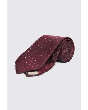 Moss Burgundy Silk Pindot Tie - Purple