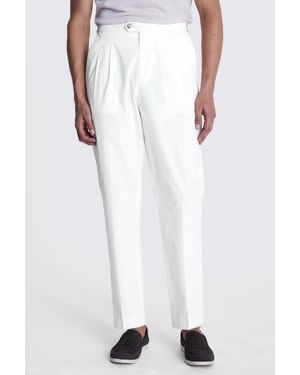 Moss Off Pleated Trousers - White