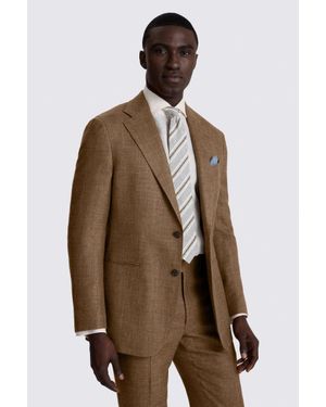 E thomas Italian Tailored Fit Copper Suit Jacket - Brown