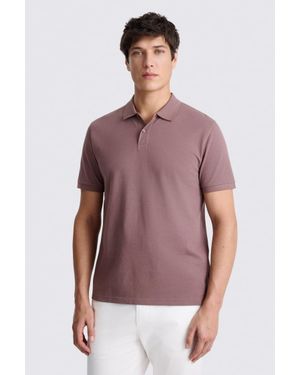 Moss Mauve Cotton Piqué Polo Shirt - Purple