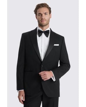 Moss Regular Fit Notch Lapel Tuxedo Suit Jacket - Black