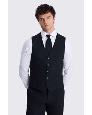 Moss Tailored Fit Stretch Waistcoat - Black