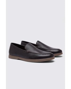 Moss Lewisham Leather Loafers - Black