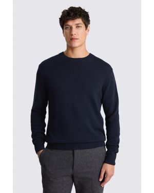 Moss Cotton Crew Neck Jumper - Blue