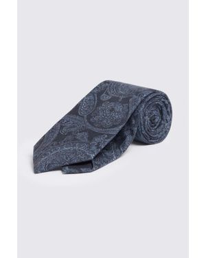 Tessitura bottinelli Italian Silk Paisley Tie - Blue