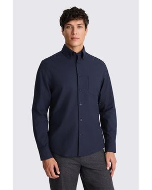 Moss Washed Cotton Oxford Shirt - Blue