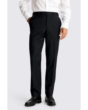 Moss Tailored Fit Stripe Performance Trousers - Black