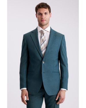 Moss Tailored Fit Flannel Suit Jacket - Blue