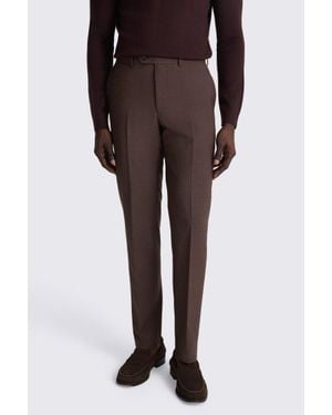 Moss Tailored Fit Dark Plum Performance Trousers - Black