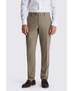 Moss Slim Fit Twill Tweed Trousers - Natural