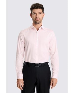 Moss Slim Fit Dobby Stretch Shirt - White