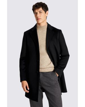Moss Wool Blend Overcoat - Black