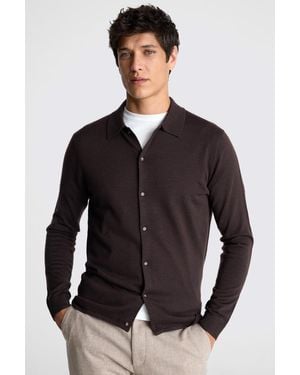 Moss Merino Button Through Shirt - Black