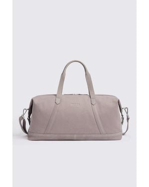 Moss Taupe Canvas & Suede Holdall - Pink