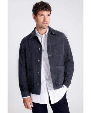 Moss Suede Shacket - Blue