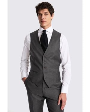 Barberis Italian Tailored Fit Charcoal Twill Waistcoat - Grey