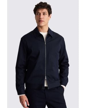 Moss Cotton Harrington Jacket - Blue