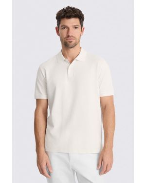 Moss Off- Cotton Piqué Polo Shirt - White