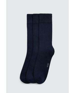 Moss 3-Pack Bamboo Socks - Blue