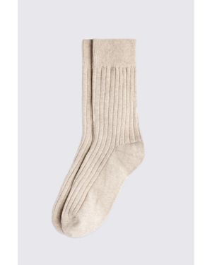 Moss Oatmeal Melange Socks - Natural