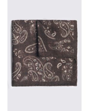 Tessitura bottinelli Bottinelli Wool Paisley Pocket Square - Black
