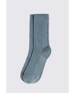 Moss Airforce Melange Socks - Blue