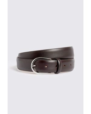 Moss Italian Leather Dark Belt - White