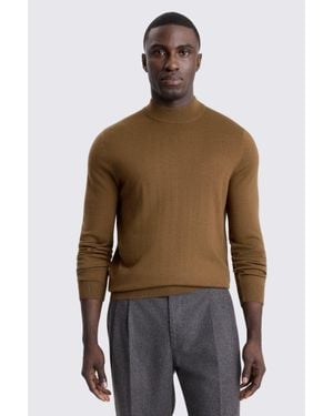 Moss Tobacco Merino Mock-Neck Jumper - Green
