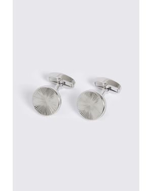 Moss Round Pinwheel Cufflinks - Grey