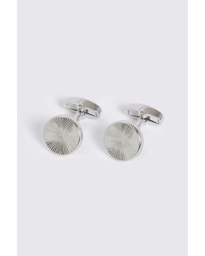 Moss Round Pinwheel Cufflinks - Grey